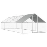 Cotet de pasari pentru exterior, 2,75x8x1,92m, otel galvanizat GartenMobel Dekor, vidaXL