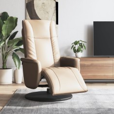 vidaXL Fotoliu rabatabil cu suport picioare cappuccino piele ecologică