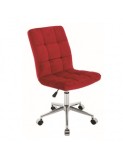 Scaun birou cu stofa tip catifea SL Q020, inaltime reglabila, cadru cromat, rotatie 360&deg;, 90 kg, Bordo