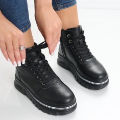 Ghete dama Negre din Piele Naturala Anser, 37
