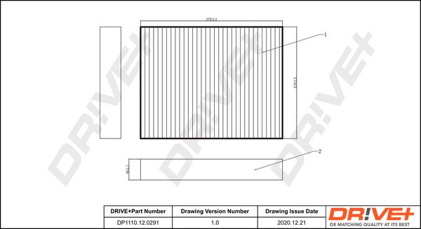 Dr!ve+ DP1110.12.0291 Filtru, aer habitaclu