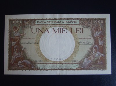 Bancnota 1000 lei 1936 ROMANIA - aUNC foto