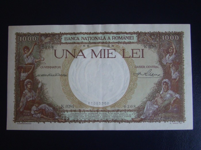 Bancnota 1000 lei 1936 ROMANIA - aUNC