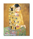 Cumpara ieftin Tablou celebru pictat manual, The Kiss, Sarutul, 50x40cm ulei pe panza, reproducere Gustav Klimt, gata de agatat pe perete