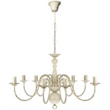 Candelabru alb de metal in stil antic 8 x becuri E14