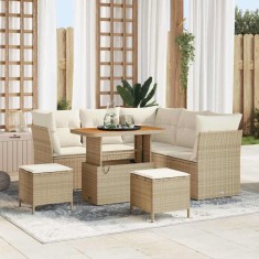 vidaXL Set de canapele pentru grădină 8 pcs Bej poliratan 3361486