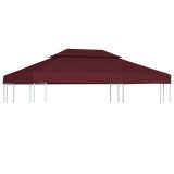 vidaXL Acoperiș de pavilion, 2 niveluri, roșu bordo, 4x3 m, 310 g/m&sup2;