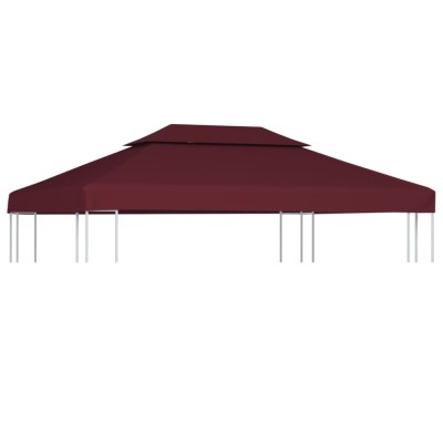 vidaXL Acoperiș de pavilion, 2 niveluri, roșu bordo, 4x3 m, 310 g/m&amp;sup2; foto