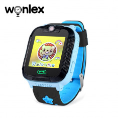 Ceas Smartwatch Pentru Copii Wonlex GW2000 cu Functie Telefon, Localizare GPS, Camera, 3G, Pedometru, SOS, Android - Albastru, Cartela SIM Cadou foto