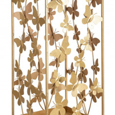 Suport pentru umbrele Butterfly, Mauro Ferretti, 22.5x22.5x48.5 cm, fier, auriu