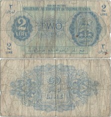 1943 , 2 lire ( P-M2a ) - Libia Italiană foto