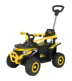 Cumpara ieftin ATV electric cu maner 4 in 1, Kinderauto Hercules, pentru copii 1-3 ani, 35W 6V, telecomanda, premium, galben
