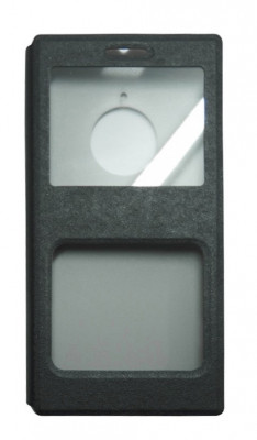 Husa tip carte cu stand neagra (cu decupaj frontal) pentru Nokia Lumia 830 foto