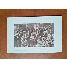 Napoleon Bonaparte la inmanarea primei decoratii Crucea Legiunii de Onoare 1804, reproducere tip carte postala