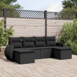 Cumpara ieftin Gossi set mobilier de gradina cu perne, 6 piese, negru, poliratan