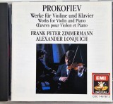 Prokofiev - Frank Peter Zimmermann, Alexander Lonquich &lrm;&ndash; Werke F&uuml;r Violine Und Klavier _ NM / NM _ cd muzica clasica moderna _ Angel Germania 1988