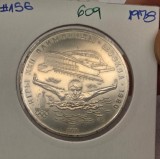 609 Rusia Russia, Soviet Union, URSS, 5 Roubles Swimming, Olimpiada Moscova 1980, Y#155, argint, 16,67 gr 0,900 puritate