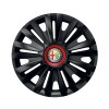 Set 4 capace roti Negre Cu Inel Rosu Royal R15 Compatibil Cu Alfa Romeo, Autohelix MSA