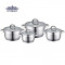 Set 4 oale din inox cu capace din sticla Carlos Peterhof, fund 7 straturi, 2.1L, 2.9L, 3.9L, 6.5 L, 8 piese