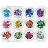 Cumpara ieftin Kit nail art de 12 buc - flori, 5g, INGINAILS
