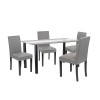 Set de masă Cadiz 4+1 negru-gri