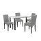 Set de masă Cadiz 4+1 negru-gri