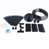 Set irigare gradina cu furtun PVC 25 m si 15 aspersoare, negru