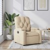 VidaXL Fotoliu rabatabil, crem, material textil 372488