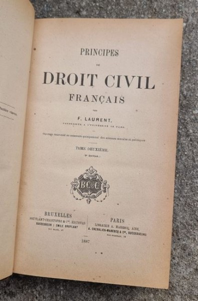F. Laurent - Principes de Droit Civil Francais Tome II