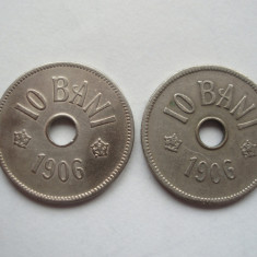 ROMANIA - SET 10 BANI 1906 + 10 BANI 1906 LIT. J , CAROL I , L13.28