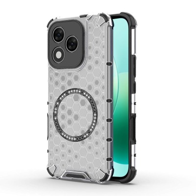 Husa transparenta Honor 400 Lite Techsuit HoneyComb Shield MagSafe, alb foto