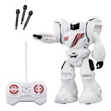 Robot cu Telecomandă Silverlit, Ycoo Robo Blast One, Lansator, Alb și Negru, Control &icirc;n 4 Direcții, 3 Săgeți Incluse