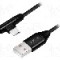 Cablu USB A mufa, USB C mufa in unghi, USB 2.0, lungime 1m, negru, LOGILINK - CU0138