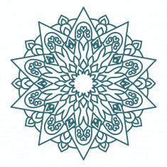 Sticker decorativ, Mandala, Albastru, 60 cm, 7286ST