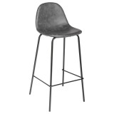 Scaun bar Atmosphera Vladi, cadru metal si lemn, 44x42x95 cm, gri Household NewTrend