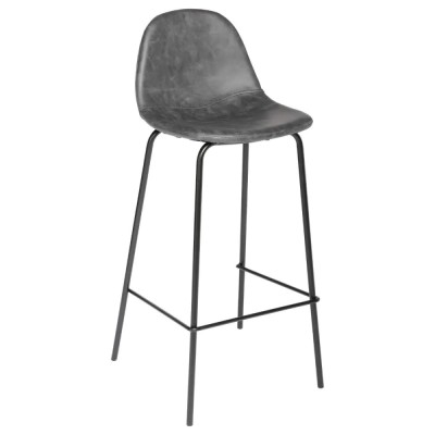 Scaun bar Atmosphera Vladi, cadru metal si lemn, 44x42x95 cm, gri foto