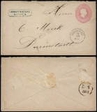 Germany Baden - Old postal stationery Cover Mannheim to Darmstadt D.536