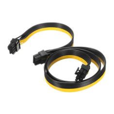 Cablu spliter alimentare placa video pci-e 8 pini tata la 2 x 6+2 pini tata, Active, pcie 6pini 8pini, 60cm + 20cm plat