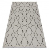 Covor sisal Flat 49379960 Picături crem / negru, 120x170 cm