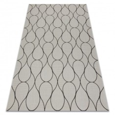 Covor sisal Flat 49379960 Picături crem / negru, 200x290 cm