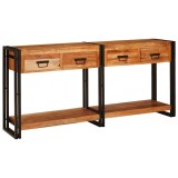 Masă Consolă 2 2 pcs Maro 160 x 33 x 75 cm Lemn de Acacia masiv