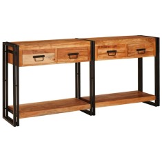 vidaXL Mese consolă 2 pcs Maro 160 x 33 x 75 cm Lemn de Acacia masiv