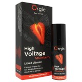 Gel stimulator cu vibratii Orgie High Voltage capsuni 15 ml