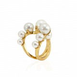 Cumpara ieftin Inel Pearl Moon, cu montura aurie, decorat cu perle, reglabil - Colectia Universe of Pearls