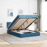 VidaXL Cadru de pat otoman cu saltea Albastru &icirc;nchis 140x200cm catifea