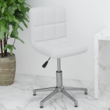 Cumpara ieftin Scaun de birou pivotant, alb, piele ecologică