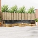 vidaXL Set de canapele de exterior 9 pcs Alb și antracit Poliester 3390987