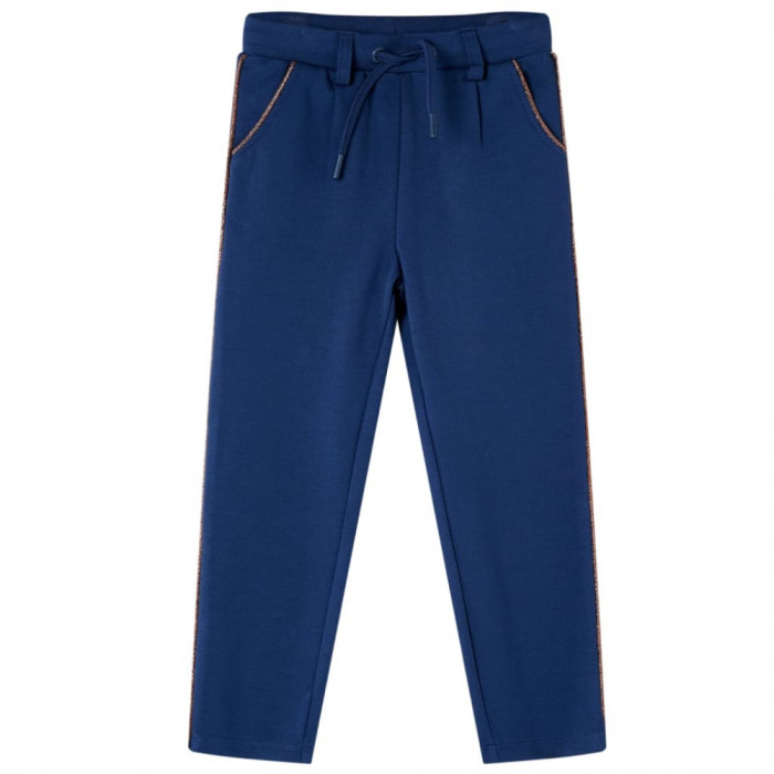 Pantaloni pentru copii cu șnur, bleumarin, 116