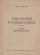 Teoria functiilor de o variabila complexa, Volumul al II-lea
