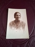Fotografie tip carte postala , Portret femeie , alb negru - 1931